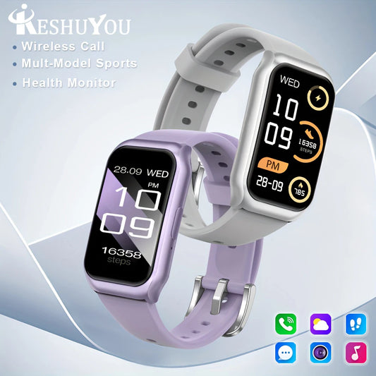 KESHUYOU Men's Smart Bracelet Bluetooth Talking 1.45" HD 170*320 Heart Rate Pedometer Sports Monitoring Woman Smart Watch