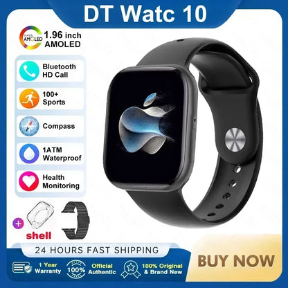 2025New For Apple DT Watch 10 Smart Watch Men HD AMOLED 32GB Memory Music 3D Surround Bluetooth Call Waterproof Smartwatch Woman