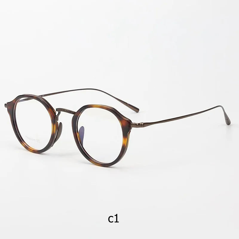 Plate Titanium Eyeglass Frame Retro Multilateral Men's And Women's Eyeglass Frame Light Luxury Optical Prescription Frame K1113