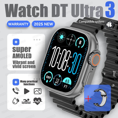 2025 New Original Watch DT Ultra 3 Pro Smart Watch Men Google Map NFC GPS Tracker HD BT Call IP68 Waterproof Smart Watches Women