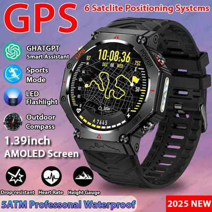Military Smart Watch T-Rex 3 Bulit-in GPS Compass Altimeter Barometric IP69K Waterproof Watches AMOLED Bluetooth Call Smartwatch
