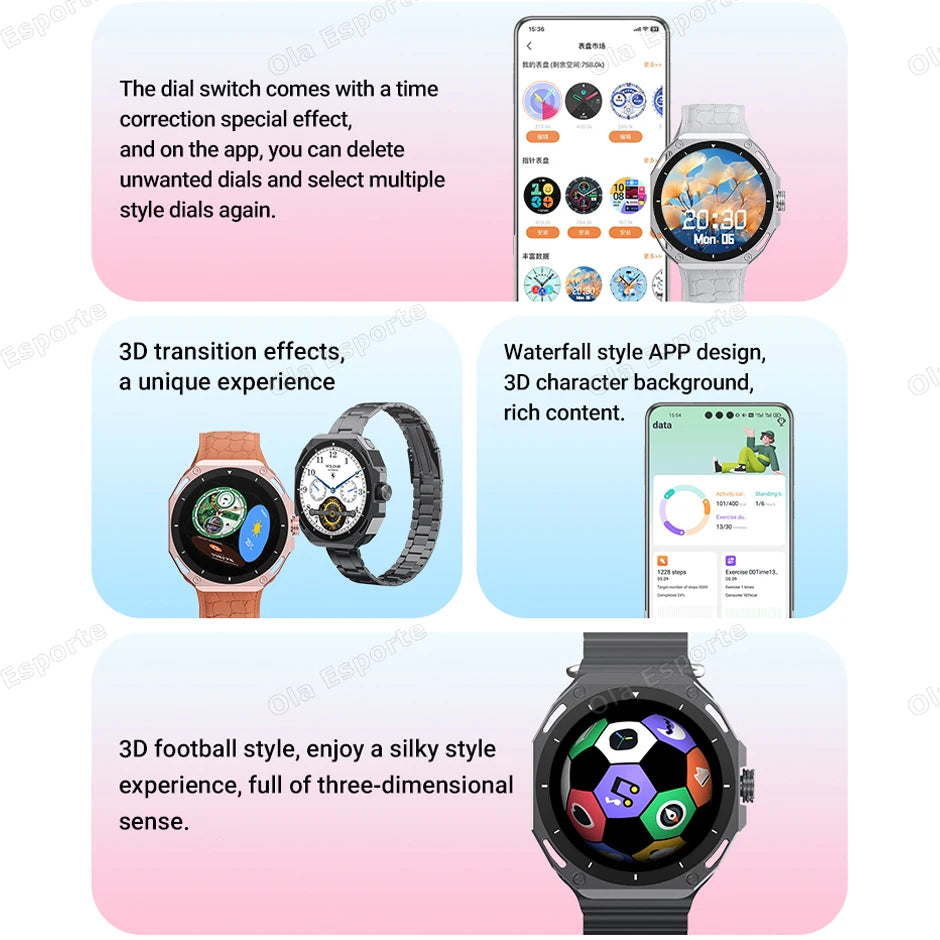 Military NFC Smart Watch 7IN1 Men Women 1.52" AMOLED 5ATM Waterproof Sport Tracker Bluetooth Call Blood Oxygen Men Smartwatch