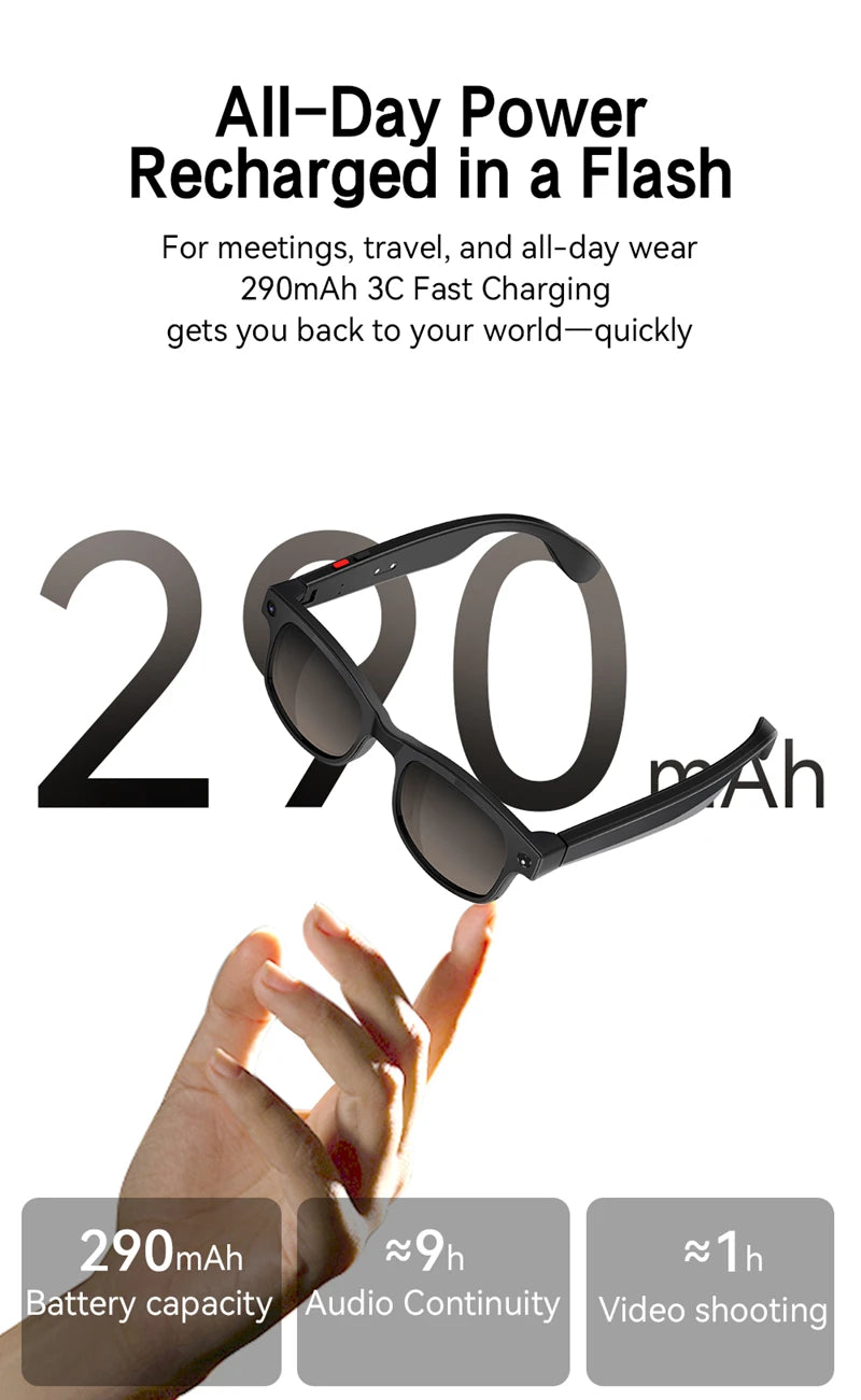 New AI Smart Glasses 800W Pixel Camera 1200P Video Recording AI Translation Music Control Intelligent Wearable Device 2025 Hot