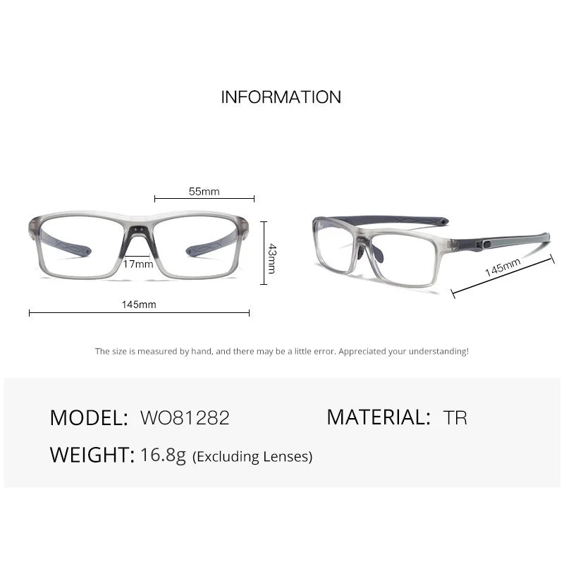 Ultralight TR90 Sports Glasses Frame Men 0 Diopters Blue Light Blocking Radiation Protection Spectacles Women Anti-slip Eyewear