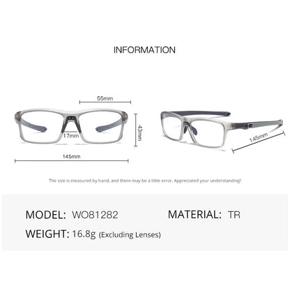 Ultralight TR90 Sports Glasses Frame Men 0 Diopters Blue Light Blocking Radiation Protection Spectacles Women Anti-slip Eyewear