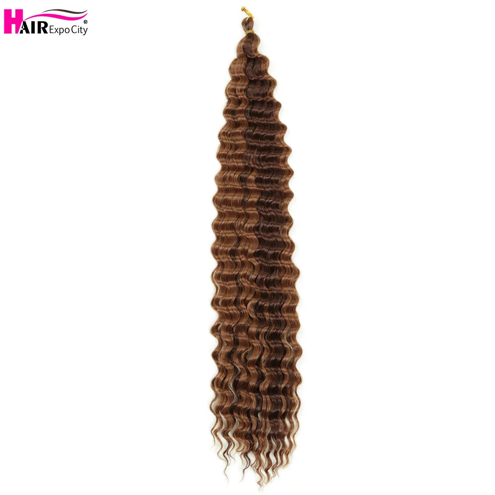 Ocean Wave Crochet Hair Extensions 30Inch Synthetic Deep Twist Curly Crochet Braids Soft Bohemian Water Wave Braid Hair