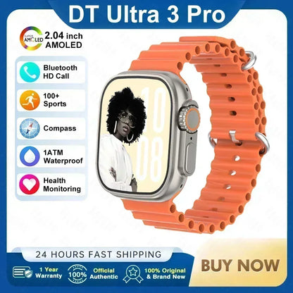 2025 New Original DT Ultra 3 Smart Watch Man 49mm AMOLED 32G ROM Chat GPT NFC Compass BT Call Sport GPS Track Sports Watch Women
