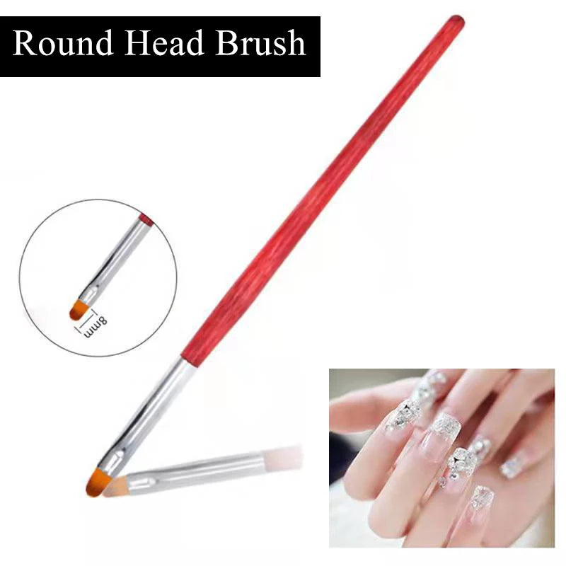 1Pcs Nail Tool Poly Nail Gel Brush PickerDesign Nail Brush and Spatula Stainless Steel Gel for Nails Extension Gel Brush