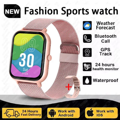 2025 New For Women Bluetooth Call Smart Watch Women Men Heart Rate Blood Oxygen Voice Assistant 100+Sports Ladies Smartwatch