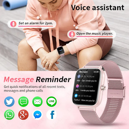 LIGE 2025 Smart Watch Women Bluetooth Call Sport Fitness Tracker Watch Health Monitor Fashion Ladies Men Smartwatch For Android