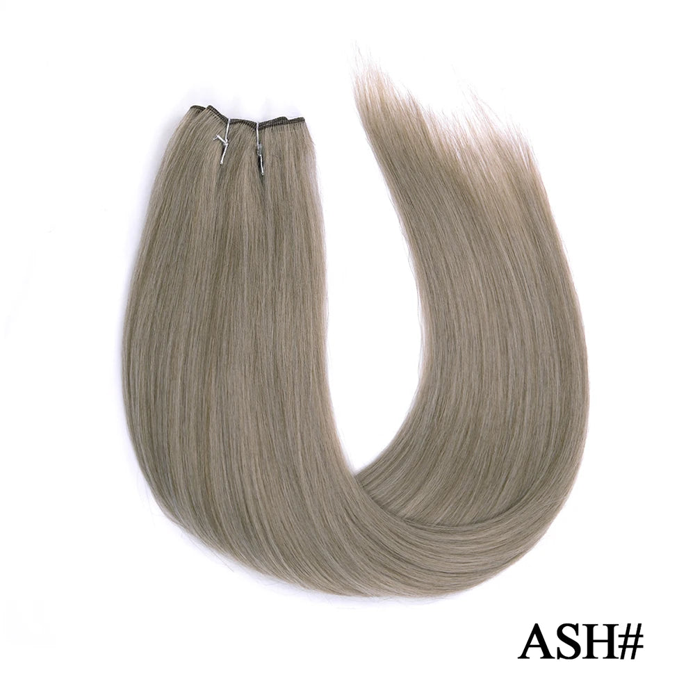 Straight Hair Extensions Synthetic Smooth Ombre Hair Weaving 26 inches brown Synthetic Straight Hair Bundles Full To End