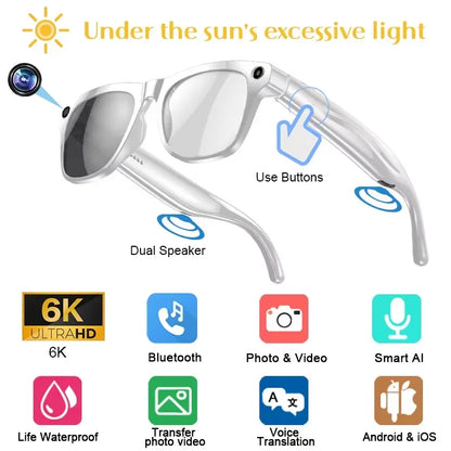 Xiaomi 6K HD AI Smart Glasses Chat 260Mah Battery Voice Assistant Control GPT 100MP Camera Bluetooth Call  Smart Glasses 2025