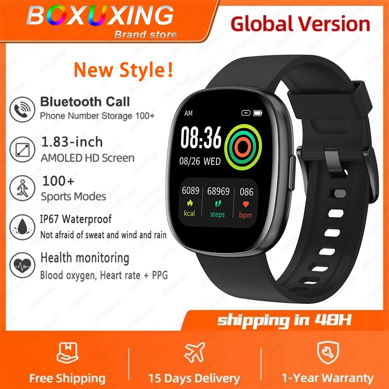For HUAWWEI GPS Track Smart Watch Men Women 1.83 Inch AMOLED Screen Heart Rate IP68 Waterproof Bluetooth Call Sports Smart Watch