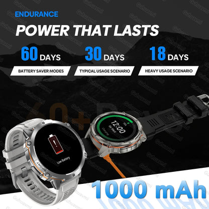GUHUAVMI TANK X3 ULTRA 2 Smartwatch 1.73" AMOLED Screen 5ATM&IP69K Durable 1000mAh Battery GPS Sports Fitness Track Smart Watch