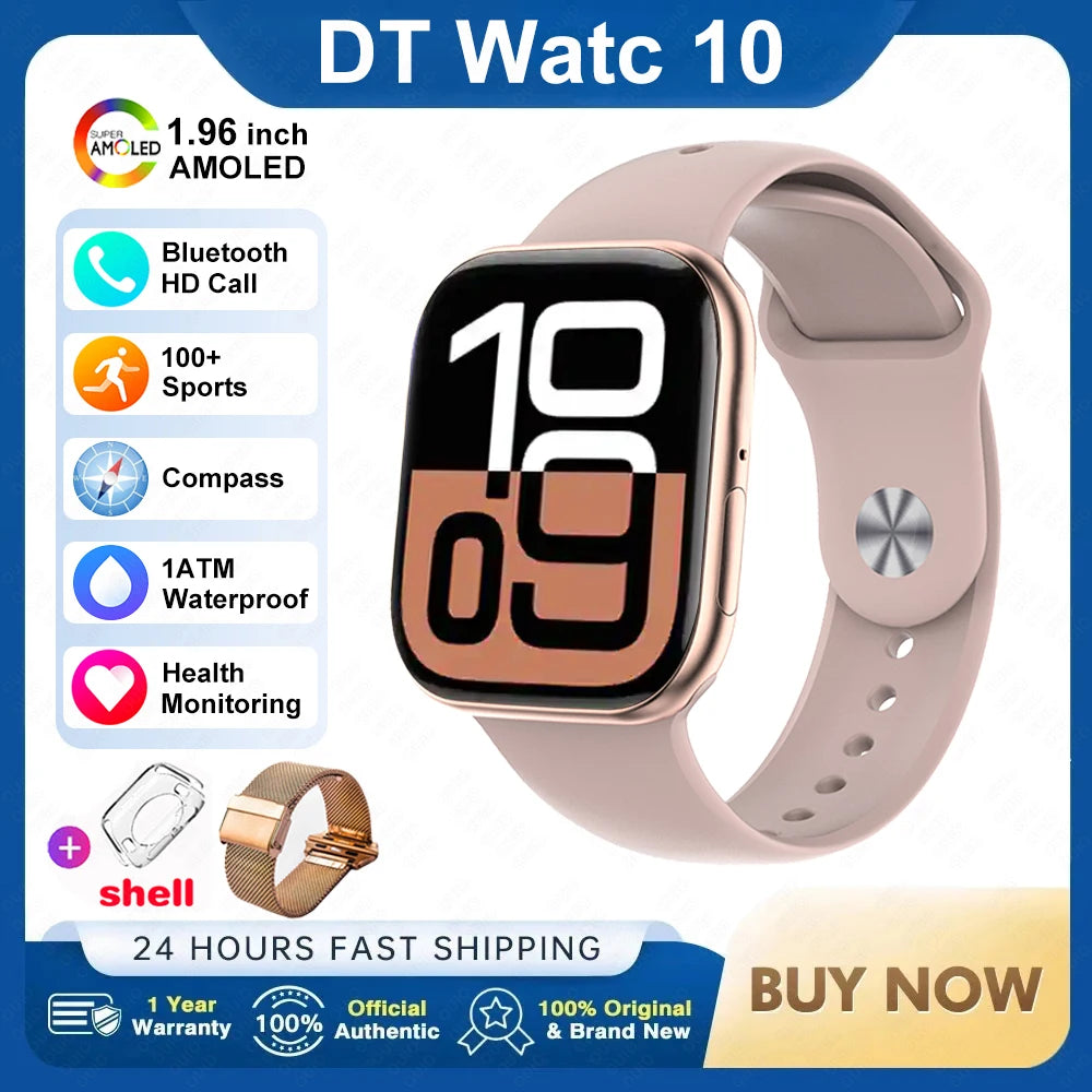 2025 For IOS GPS NFC Watch 10 Smart Watch Men HD AMOLED Memory Music 3D Surround Bluetooth Call Waterproof Smartwatch Woman