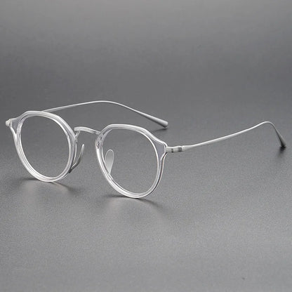 EOOUOOE Fashion Men Women Titanium Eyeglass Tortoise Acetate Retro Glasses Frame Optics Myopia Hyperopia Prescription Lenses