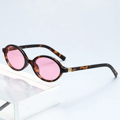 Fashion Small Oval Leopard Sunglasses Women Lovely Ins No Makeup Anti Blue Light Glasses Cute Decorative Computer Glasses 선글라스