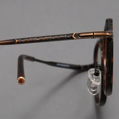 New Myopic Prescription Glasses Frame Women Men Art Metal Optical Eyeglass Frame INS Fashion Retro Anti Blue Light Eyewear