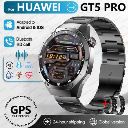 2025 For Huawei GT5 Pro Smartwatches Men HD AMOLED Screen GPS trajectory Health Monitor BT Call 1.52" Fitness Smartwatches IP68