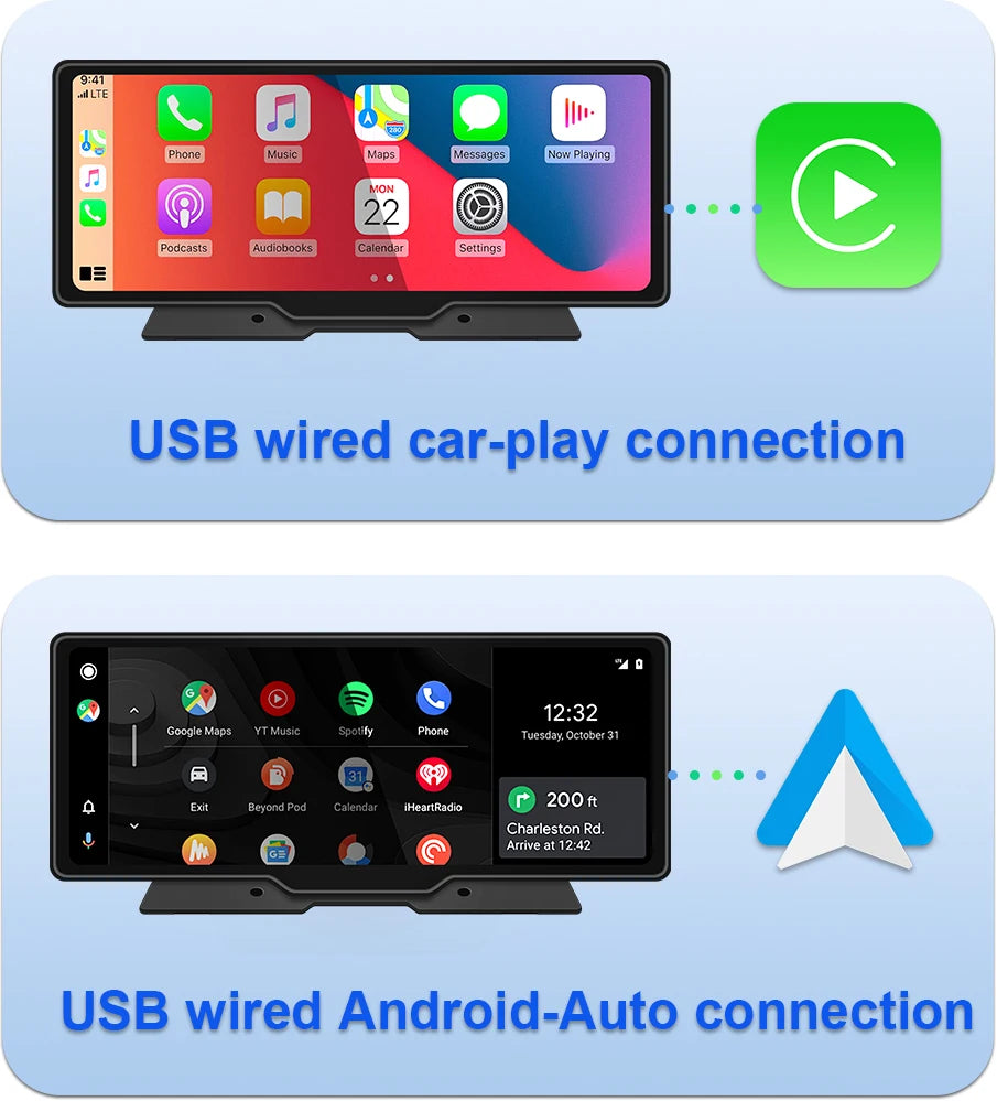 10.26 Inch Car Mirror Radio Multimedia Video Player Universal Wireless Carplay 5G Wifi BT High-performance CPU HDR QLED Screen