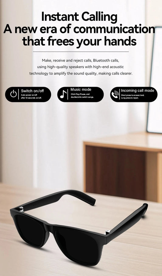 Smart Glasses Bluetooth Call Music Remote Control Camera Shoot Photo Wireless Headset Men Women Sunglasses For Android IOS Phone