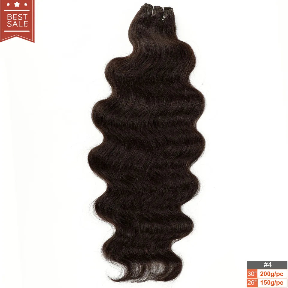 Magicae Blond 27/613 Highlight Ombre Brown High Temperature Synthetic Body Wave Ponytail 30Inch 200g Hair Extensions Wavy Bundle