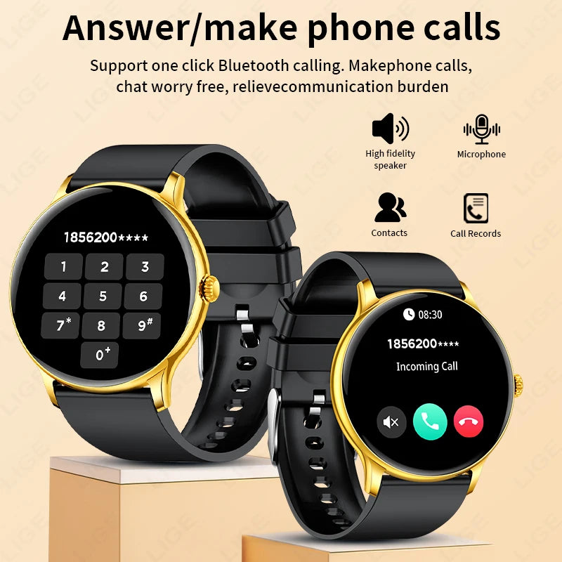 LIGE 2025 Bluetooth Call Full Touch HD Thin Screen Smart Watch Women IP68 Waterproof Watch Sport Fitness Tracker Smartwatch Men