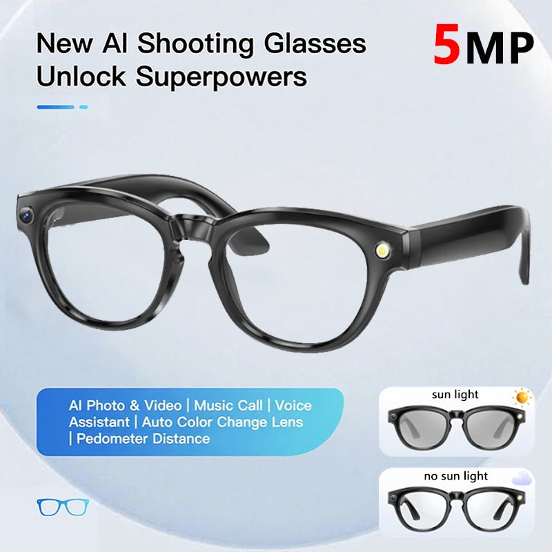 Xiaomi 4K AI Smart Camera Glasses 800MP Bluetooth Smart Glasses Call Play Music Object Recognition AI Translation Multifunction