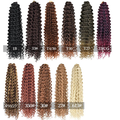 Deep Wavy Twist Crochet Hair Boho Braid Hair Synthetic Curly Hair Crochet Braids High Temperature Fiber Braiding Hair Extensions