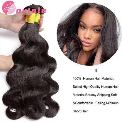 Brazilian Body Wave Human Hair Bundles Natural Hair Weave 1/3/4 Bundles Deal 8-32Inch 100% Human Hair Wigs Remy Hair Extensions