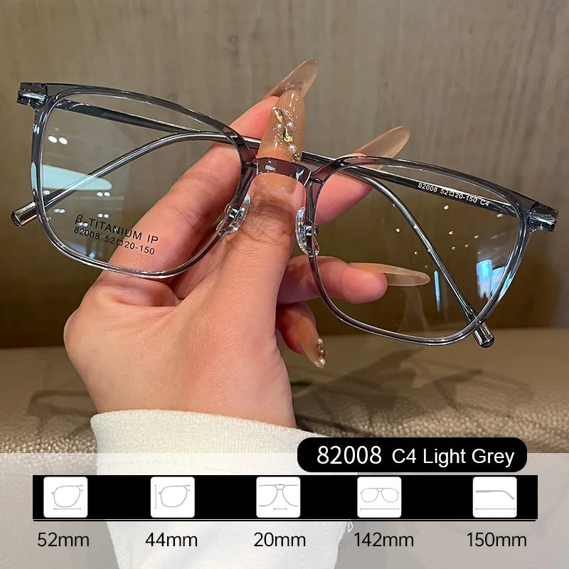 Ultralight TR90 β-Titanium Square Optical Frame for Women Flexible Anti-Slip Plastic Glasses for Daily Wear & Business Casual