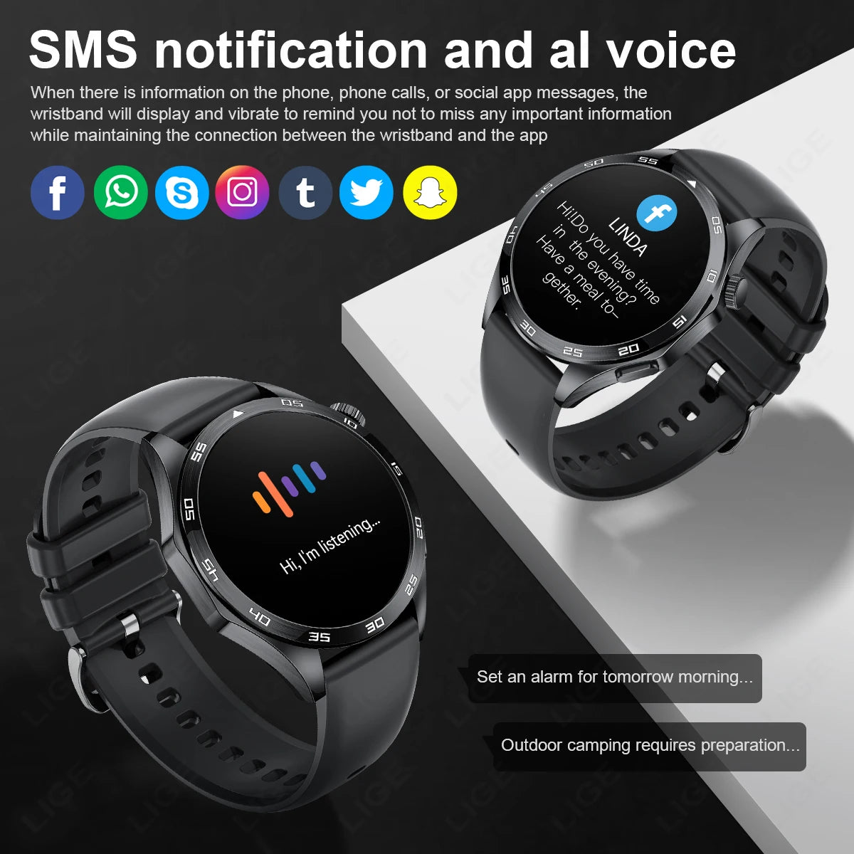 LIGE 2025 ECG AI Healthy Diagnose Smart Watch Men Women Heart Rate Blood Pressure Health Tracker Smartwatches For Xiaomi HUAWEI