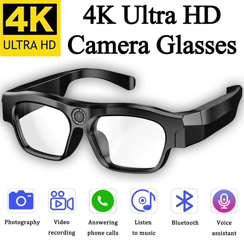 4K High-definition Camera Glasses New Generation of Head Mounted Fashionable Smart Bluetooth Glasses for Listening To Music