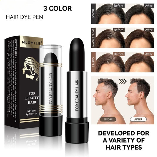 Black and Brown One-off Temporary Hair Coloring Covered White Hairs Hairline Disposable Lipstick Hair Dye Stick Smear Type Dye