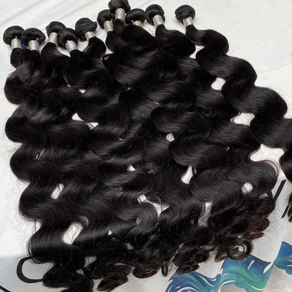 Virgin Human Hair Bundles Body Wave 28 30 32 40 Inch Unprocessed Brazilian Weave 3 4 Bundles Real Natural Black Water Loose Remy