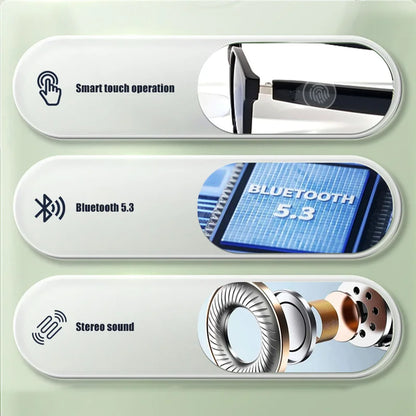 LIGE Fashion AI Smart Bluetooth Glasses Voice Assistant Bluetooth Call Playing Music Men Women Smart Sunglasses Camera Control