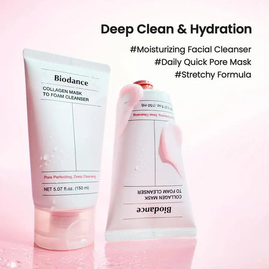 Biodance Korean Skincare Collagen Foam Cleanser - Deep Pore Cleansing Hydration improve elasticity Fine foam texture skincare