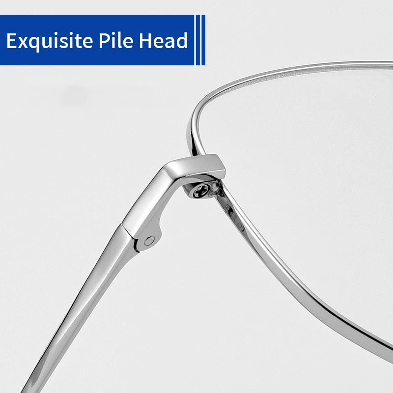 Xbora Trendy Luxury Retro Women's Prescription Eyewear Frame Pure Titanium Casual Polygonal Men's Optical Glasses 122204