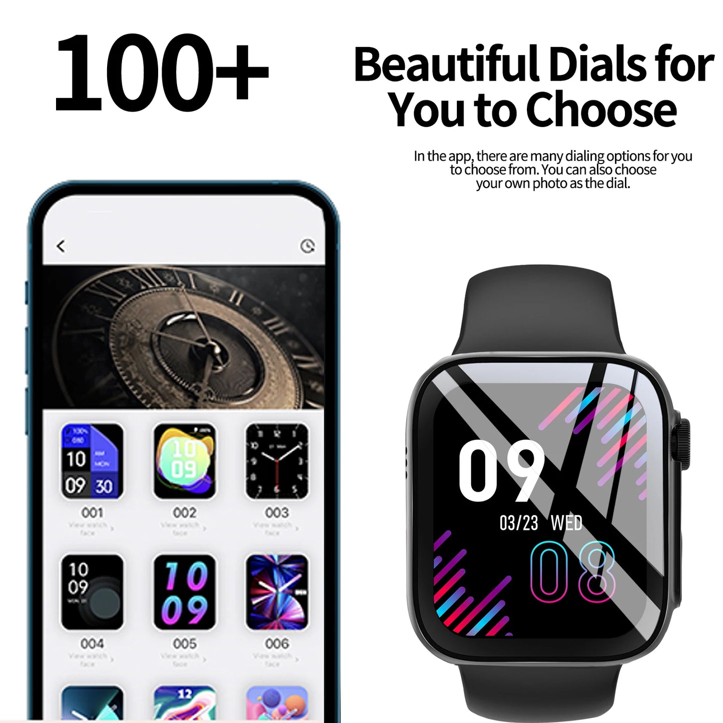 2.01" Large Screen Smart Watch (Unisex) – Calls, Alerts, Fitness, Camera Control, Music, Weather & More Modes. Ultra Value, A Mu