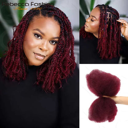 Soft and Lightweight Afro Kinky Bulk Hair 100% Human Hair with Natural Texture, Comfortable & Long-Lasting Use 16A Virgin Hair