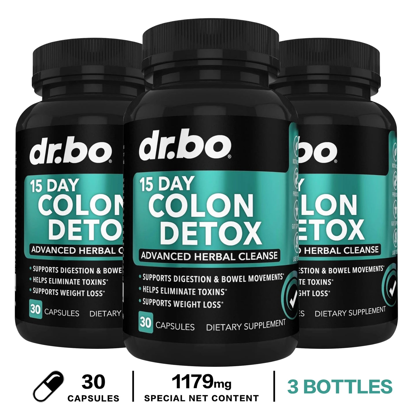 15 Day Colon Detox Capsules - Constipation Relief, Laxative Supplement, Relieves Stomach Bloating and Intestinal Discomfort