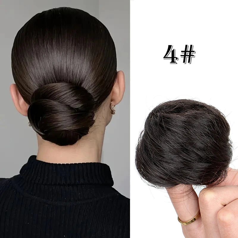 WIGSIN Synthetic Messy Dount Hair Buns Updo Chignon With Elastic Hair Exension for Women Daily Lazy Hair Accessories