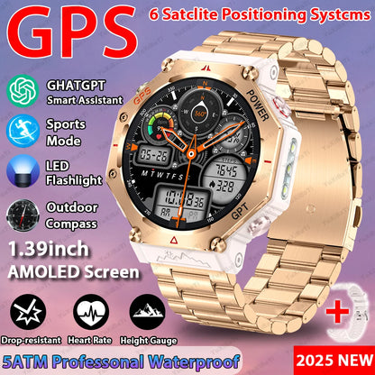Military Smart Watch T-Rex 3 Bulit-in GPS Compass Altimeter Barometric IP69K Waterproof Watches AMOLED Bluetooth Call Smartwatch