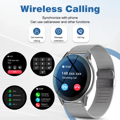 1.28" Dual-Strap Smart Watch – HD Display, Wireless Calls, Custom Wallpapers. Android/iOS Compatible. Fitness, Alerts, Music Con