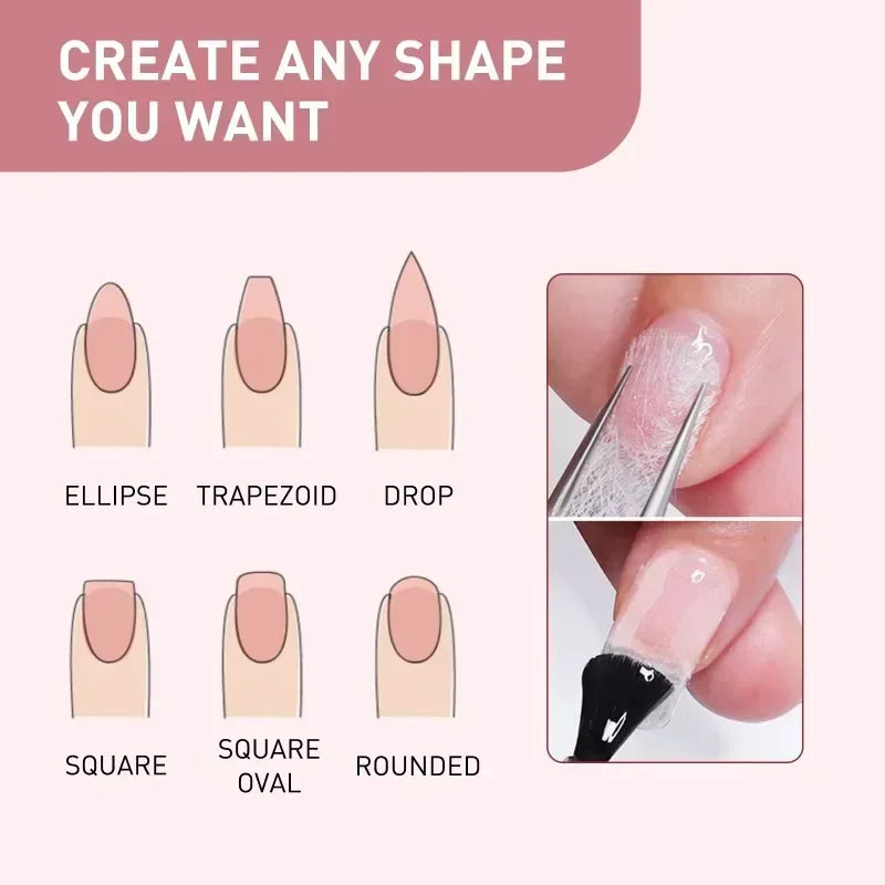 Nail Extension Silk Fiberglass Non-woven Silks Form Wrap Manicure Building UV Gel French Acrylic Tips Glass Fiber Paper
