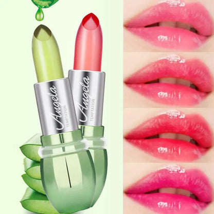 6-Color Moisturizing Aloe Vera Jelly Color Changing Lipstick Lasting Nutritious Lip Balm Gentle Magic Temperature Color Change