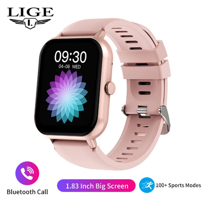 LIGE Women Smartwatch Bluetooth Answer Call Voice Assistant Whatsapp Reminder Men Smart Watch Sports Fitness Waterproof Watches