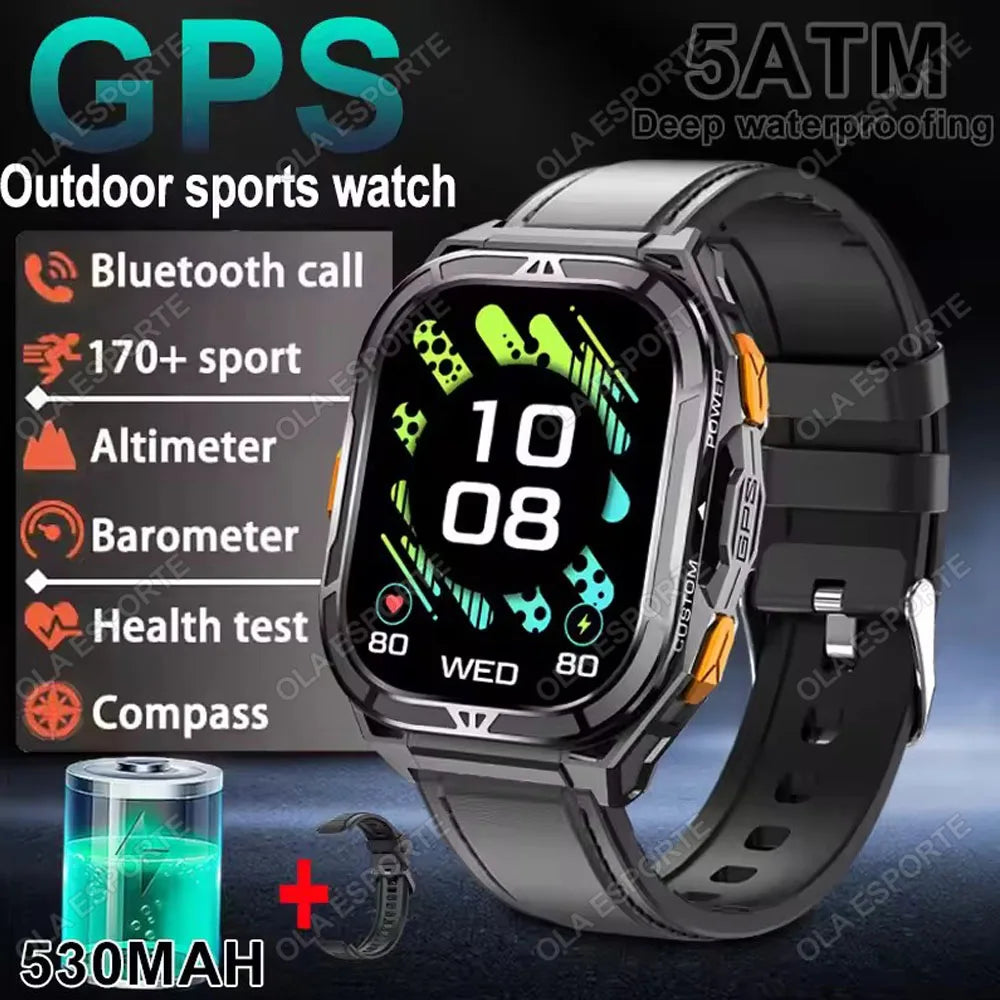 X5 Amoled 5ATM GPS Waterproof SmartWatch Men Built-in Dual-band GNSS Compass Military Sports Tracker Smart Watch Men Women 2025