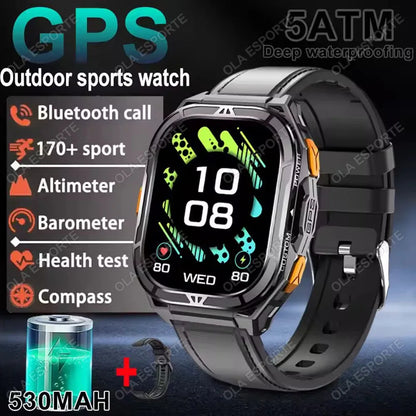 X5 Amoled 5ATM GPS Waterproof SmartWatch Men Built-in Dual-band GNSS Compass Military Sports Tracker Smart Watch Men Women 2025