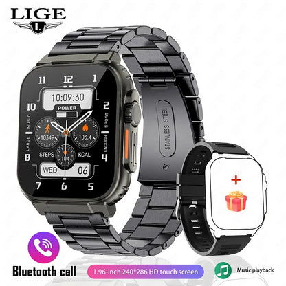 LIGE Bluetooth Call Men Smart Watch Women 600Mah Large Battery 100+ Sports Fitness Tracker Waterproof Local Music Smartwatch Man